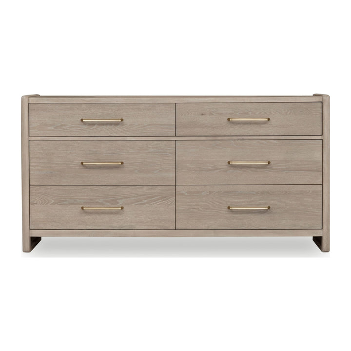 Gardenia Six Drawer Dresser by Modus in Chai — on a white background