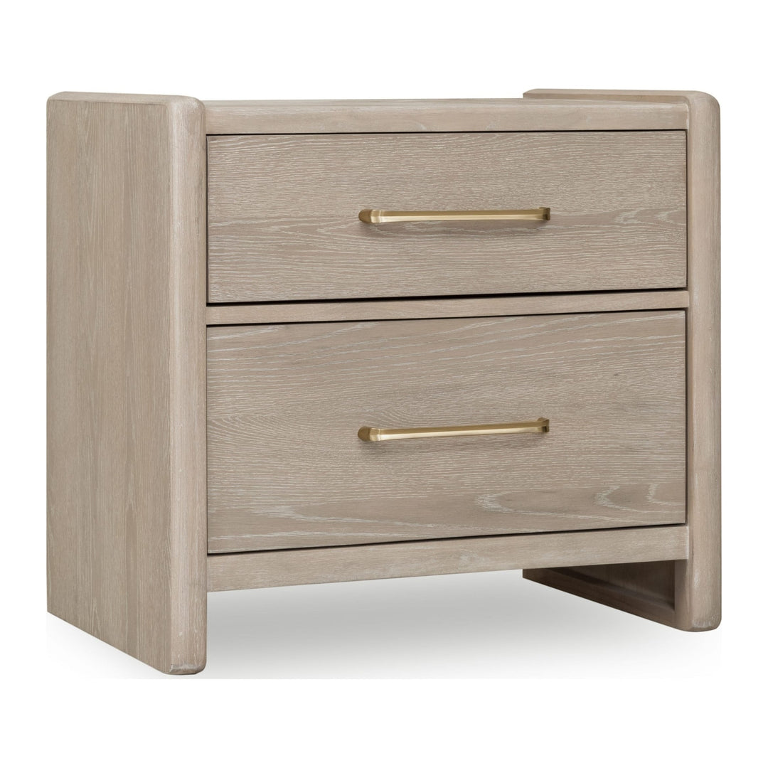 Gardenia Two Drawer Nightstand by Modus in Chai — on a white background