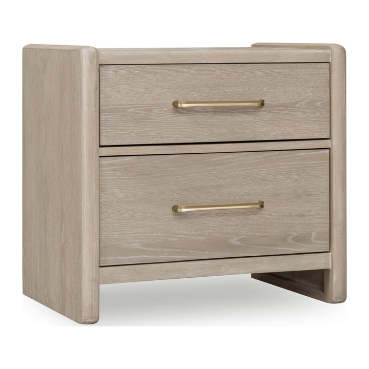 Gardenia Two Drawer Nightstand by Modus in Chai — on a white background