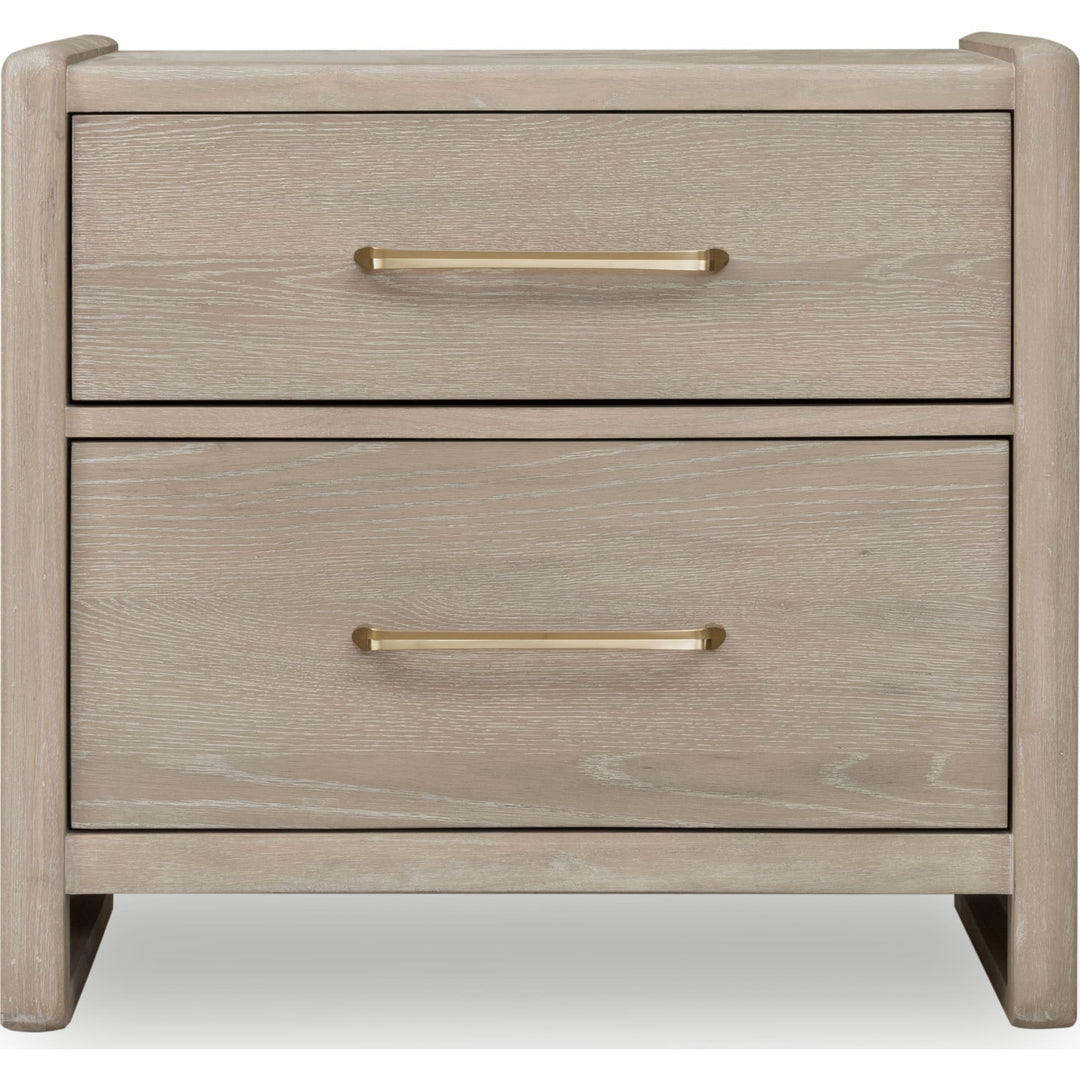 Gardenia Two Drawer Nightstand in Chai — on a white background