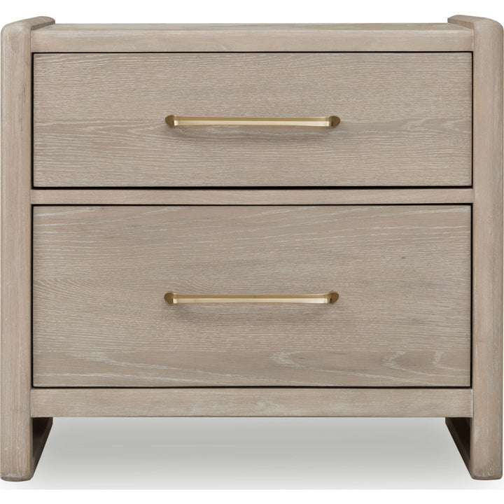 Gardenia Two Drawer Nightstand in Chai — on a white background