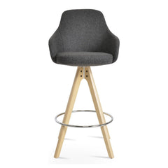 Gazel Arm Pyramid Wood Swivel Stool — product (Taji-scaled)