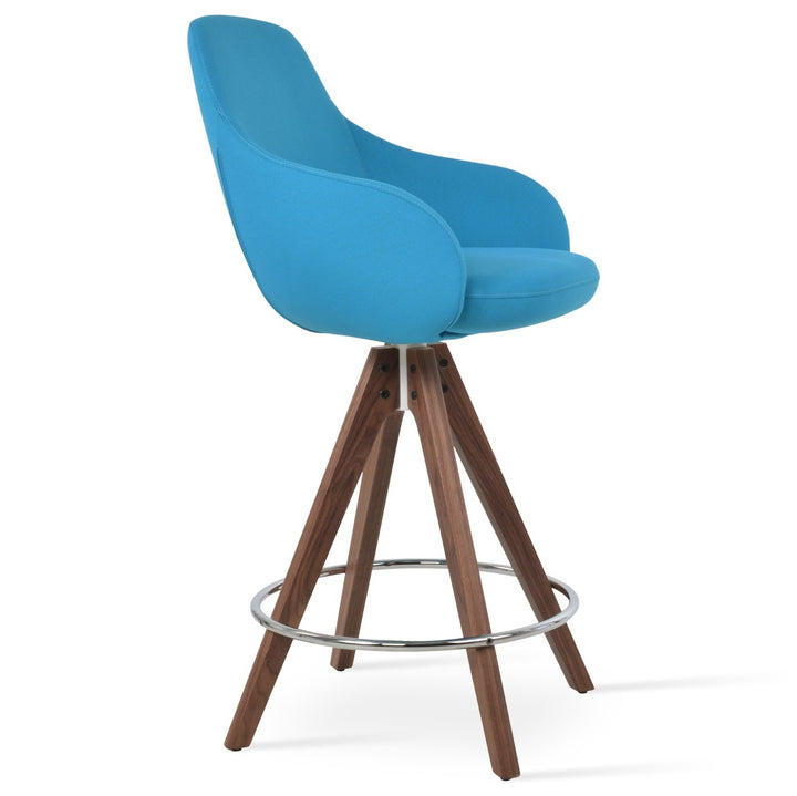 Gazel Arm Pyramid Wood Swivel Stool — gazel-arm-pyramid-wood-swivel-stool-extra-0
