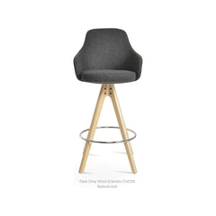 Gazel Arm Pyramid Wood Swivel Stool — product (Taji-scaled)