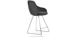 Gazel Arm Wire Stool by Soho Concept — dark grey wool on a chrome sled base, full product view