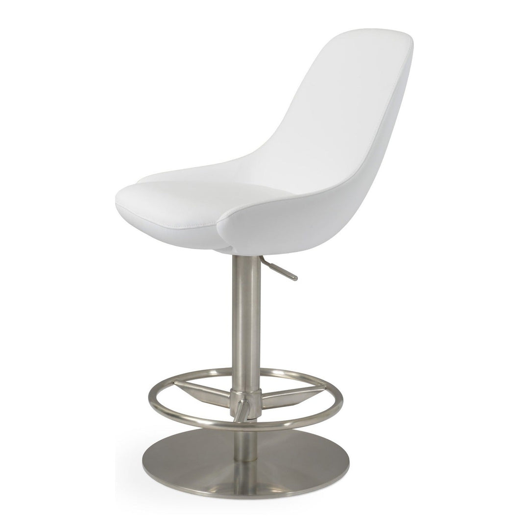 Gazel Piston Swivel Stool — white product view | Soho Concept
