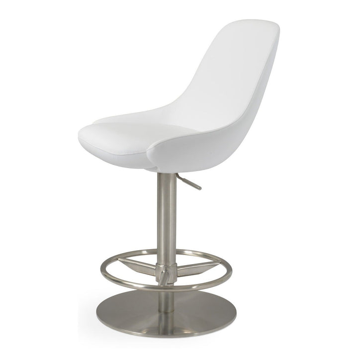 Gazel Piston Swivel Stool — white product view | Soho Concept