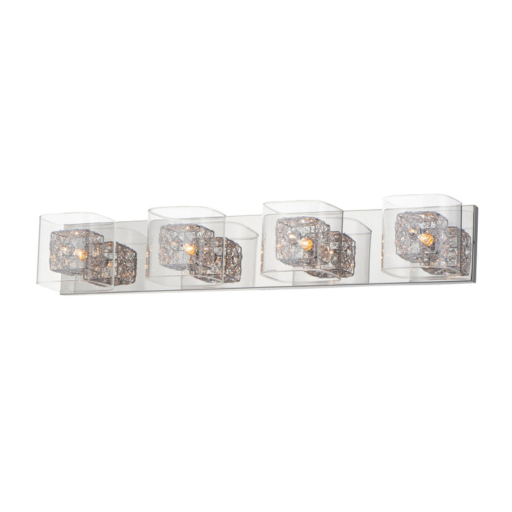 Gem 4-Light Bath Vanity with PC Shade by ET2 Lighting in Polished Chrome, front view