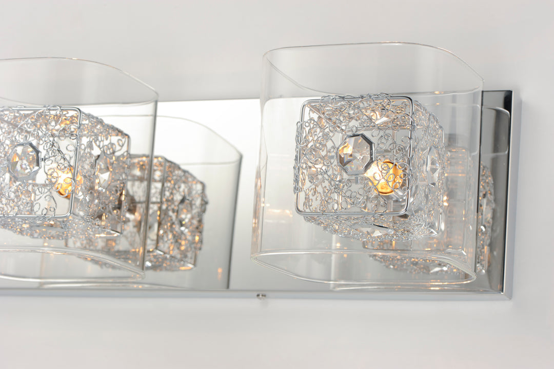Gem 4-Light Bath Vanity with PC Shade by ET2 Lighting, styled view 2