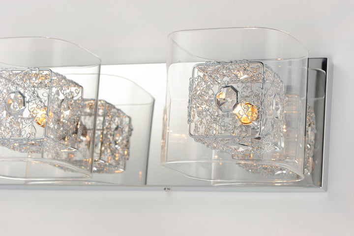 Gem 4-Light Bath Vanity with PC Shade by ET2 Lighting, styled view 2