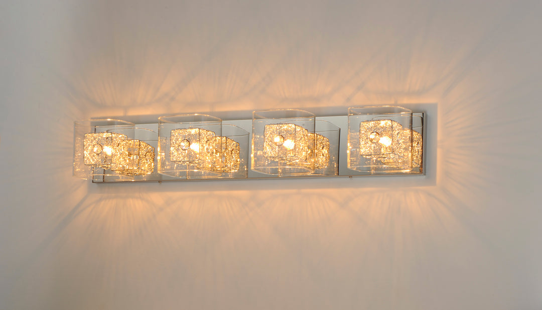Gem 4-Light Bath Vanity with PC Shade by ET2 Lighting, styled view 4