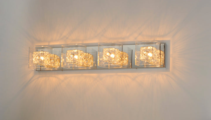 Gem 4-Light Bath Vanity with PC Shade by ET2 Lighting, styled view 4