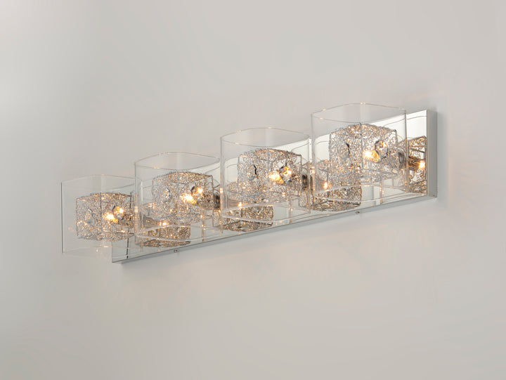 Gem 4-Light Bath Vanity with PC Shade by ET2 Lighting, styled view 5