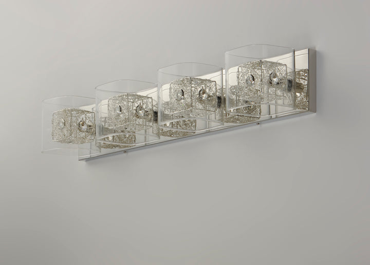 Gem 4-Light Bath Vanity with PC Shade by ET2 Lighting, styled view 6