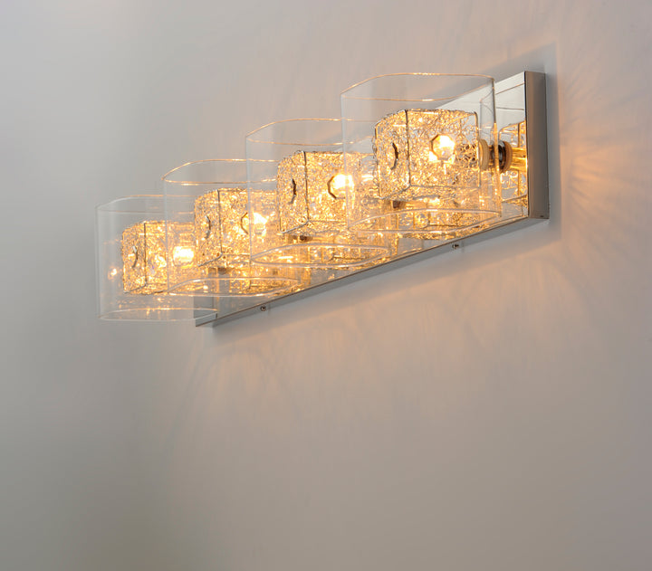 Gem 4-Light Bath Vanity with PC Shade by ET2 Lighting, styled view 7