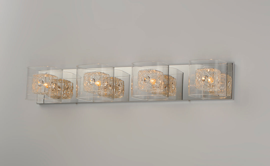 Gem 4-Light Bath Vanity with PC Shade by ET2 Lighting, styled view 8
