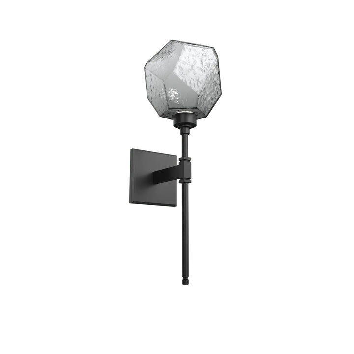 Gem Belvedere Sconce by Hammerton Studio in Matte Black with Smoke glass