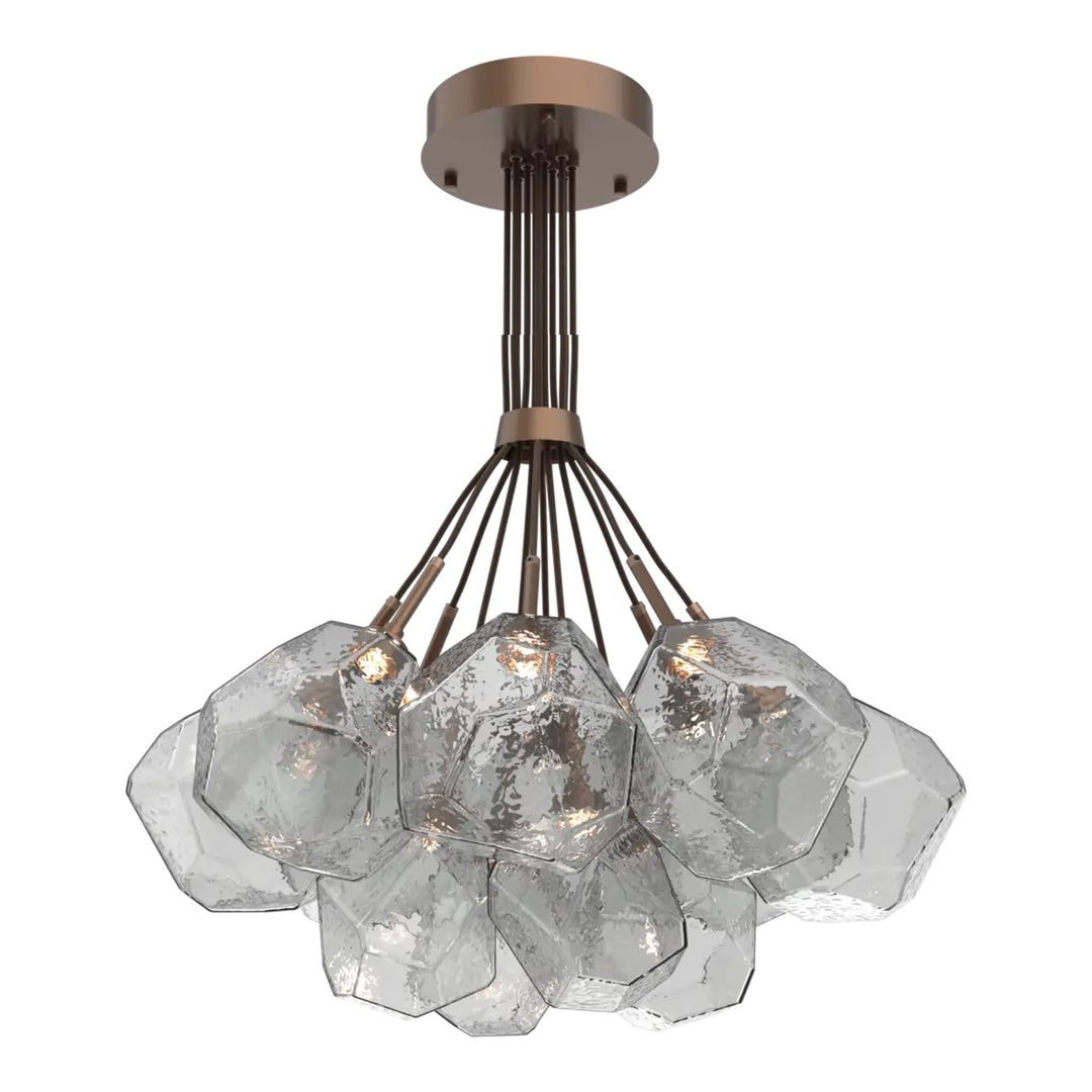 Gem Cluster Bloom by Hammerton Studio in Burnished Bronze with Smoke glass (12 Lights)