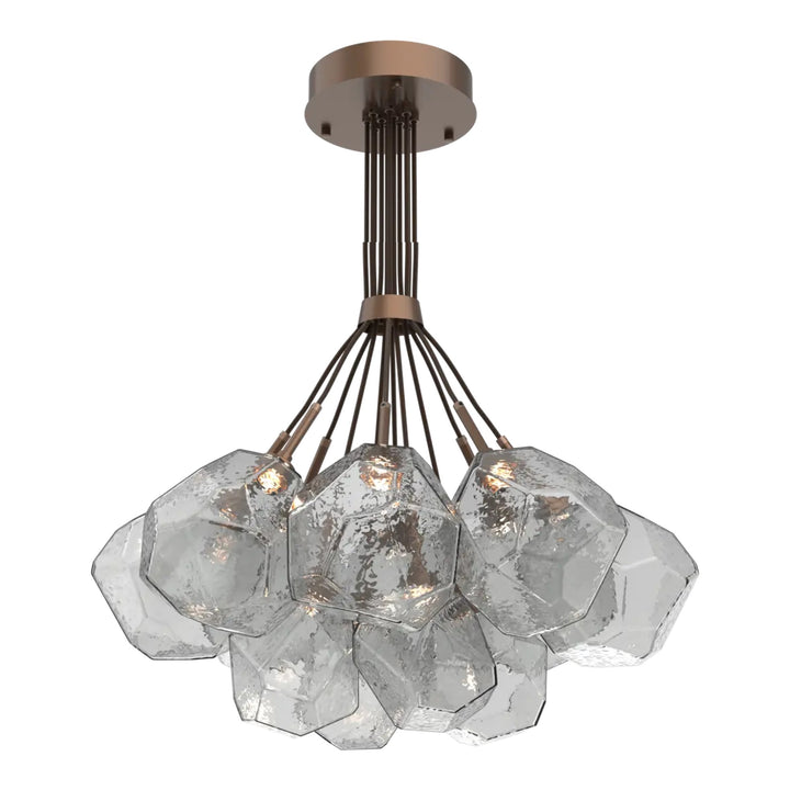 Gem Cluster Bloom by Hammerton Studio in Burnished Bronze with Smoke glass (12 Lights)