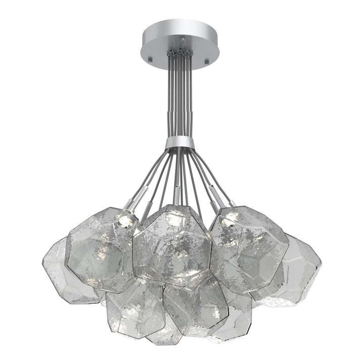 Gem Cluster Bloom by Hammerton Studio in Classic Silver with Smoke glass (12 Lights)