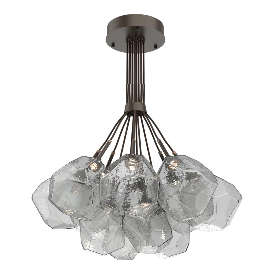 Gem Cluster Bloom by Hammerton Studio in Flat Bronze with Smoke glass (12 Lights)