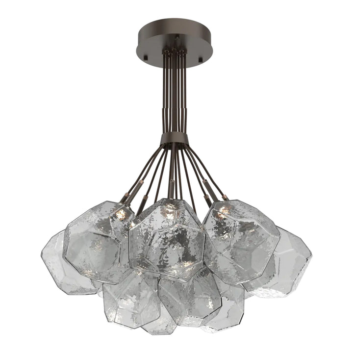 Gem Cluster Bloom by Hammerton Studio in Flat Bronze with Smoke glass (12 Lights)