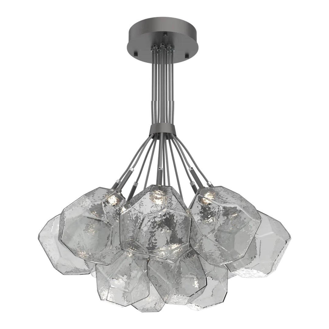 Gem Cluster Bloom by Hammerton Studio in Graphite with Smoke glass (12 Lights)