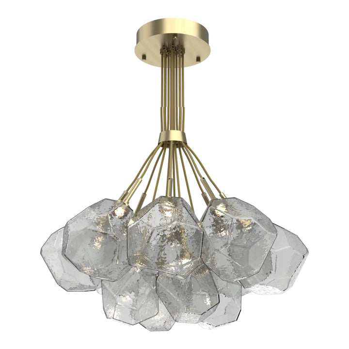 Gem Cluster Bloom by Hammerton Studio in Heritage Brass with Smoke glass (12 Lights)