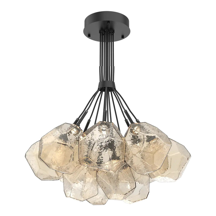 Gem Cluster Bloom by Hammerton Studio in Matte Black with Amber glass