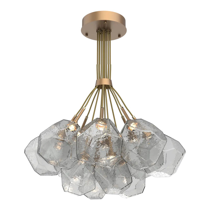 Gem Cluster Bloom by Hammerton Studio in Novel Brass with Smoke glass (12 Lights)