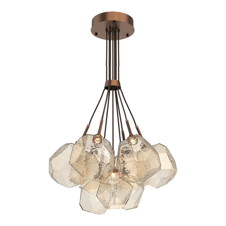 Gem Cluster Bloom by Hammerton Studio in Oil-Rubbed Bronze with Amber glass (9 Lights)