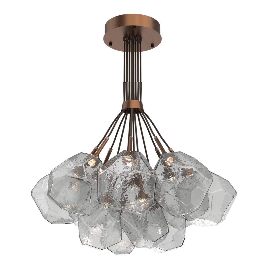 Gem Cluster Bloom by Hammerton Studio in Oil-Rubbed Bronze with Smoke glass (12 Lights)