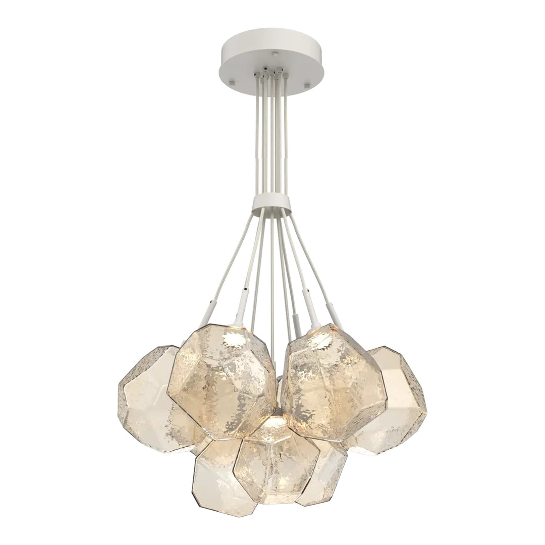 Gem Cluster Bloom by Hammerton Studio in Salt White with Amber glass (9 Lights)