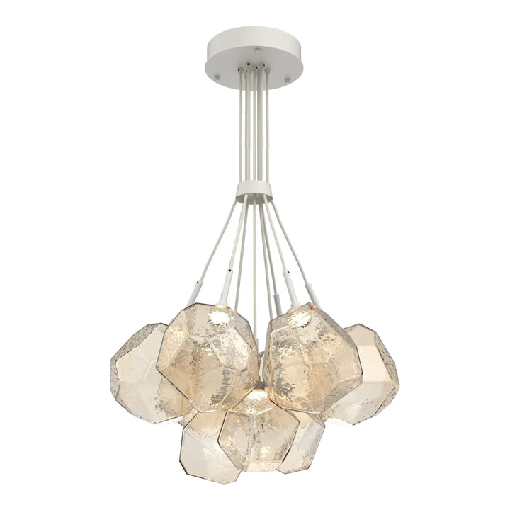Gem Cluster Bloom by Hammerton Studio in Salt White with Amber glass (9 Lights)
