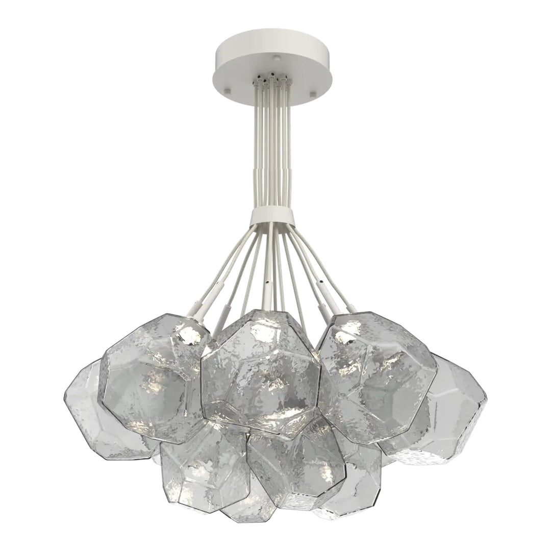 Gem Cluster Bloom by Hammerton Studio in Salt White with Smoke glass (12 Lights)