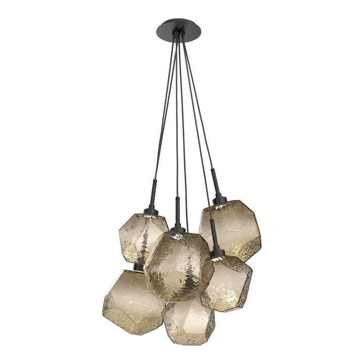 Gem Cluster Pendant by Hammerton Studio in Matte Black with Bronze glass