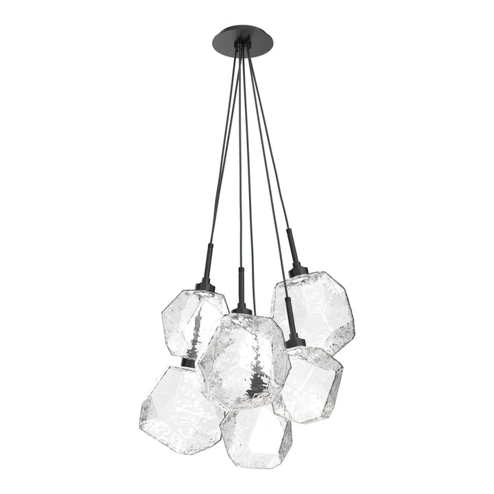 Gem Cluster Pendant by Hammerton Studio in Matte Black with Clear glass