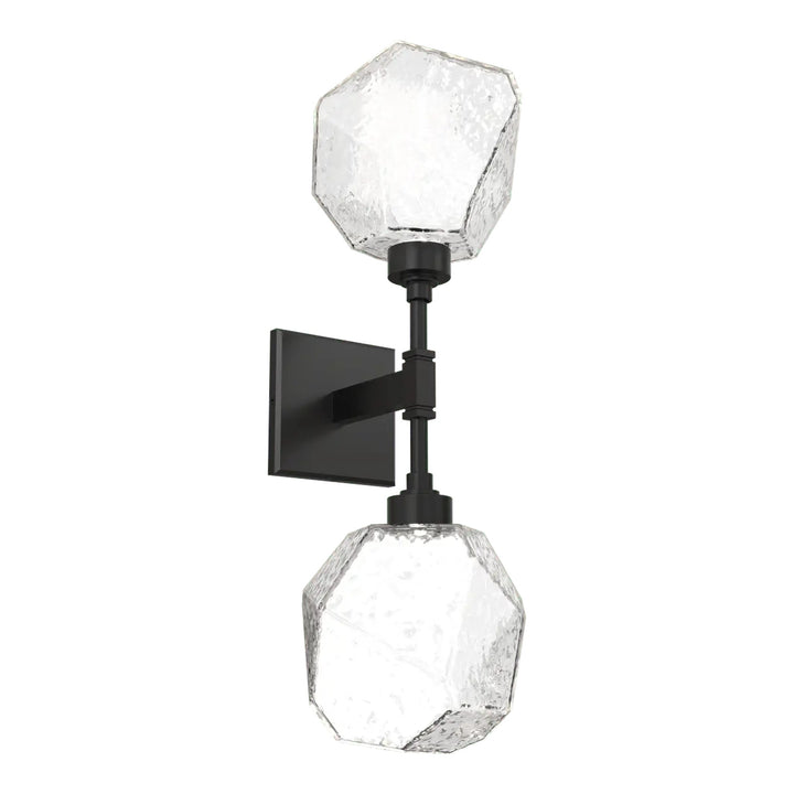 Gem Double Sconce by Hammerton Studio in Matte Black with Clear glass