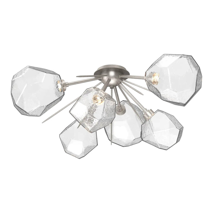 Gem Half Starburst Flush Mount by Hammerton Studio in Beige Silver with Clear glass