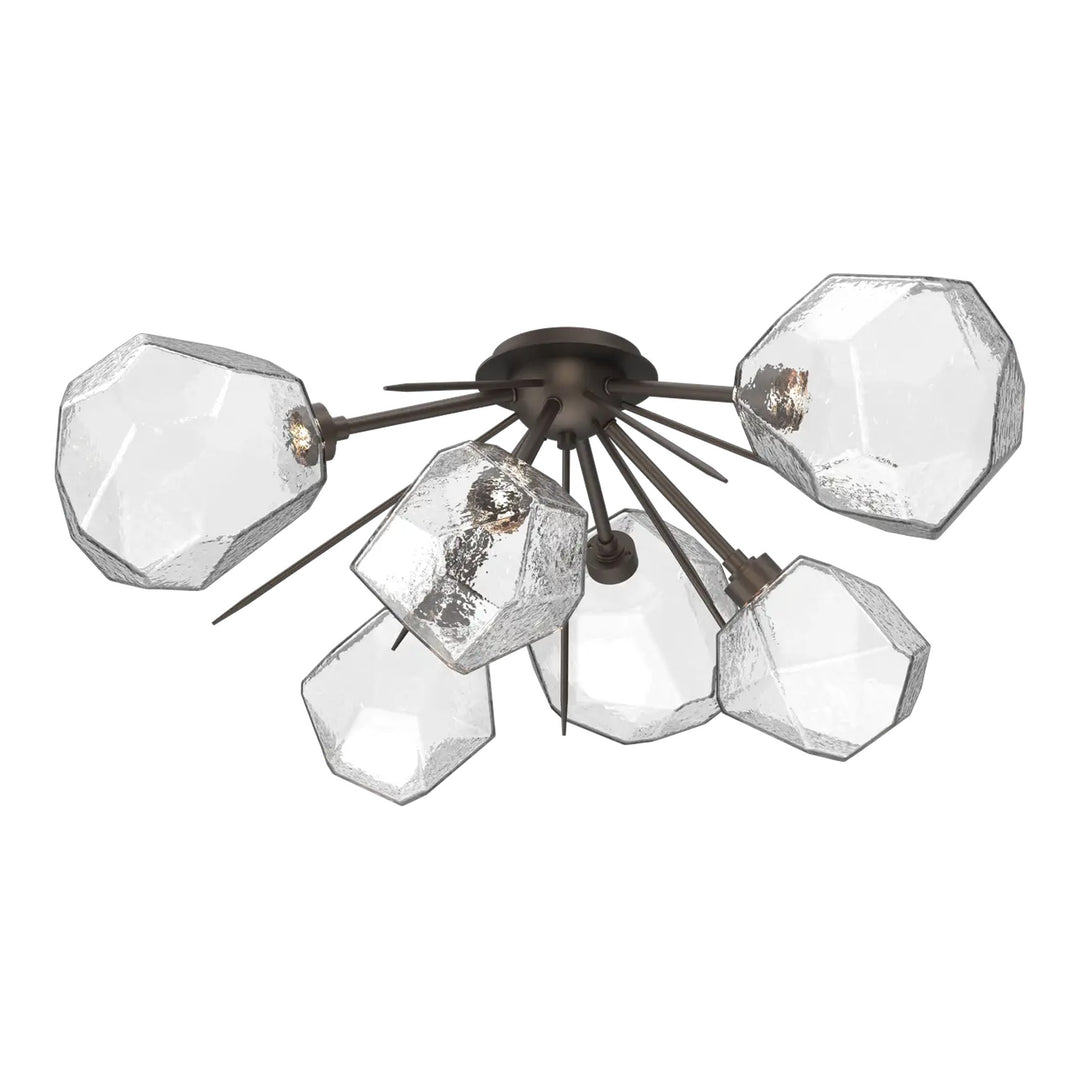 Gem Half Starburst Flush Mount by Hammerton Studio in Flat Bronze with Clear glass