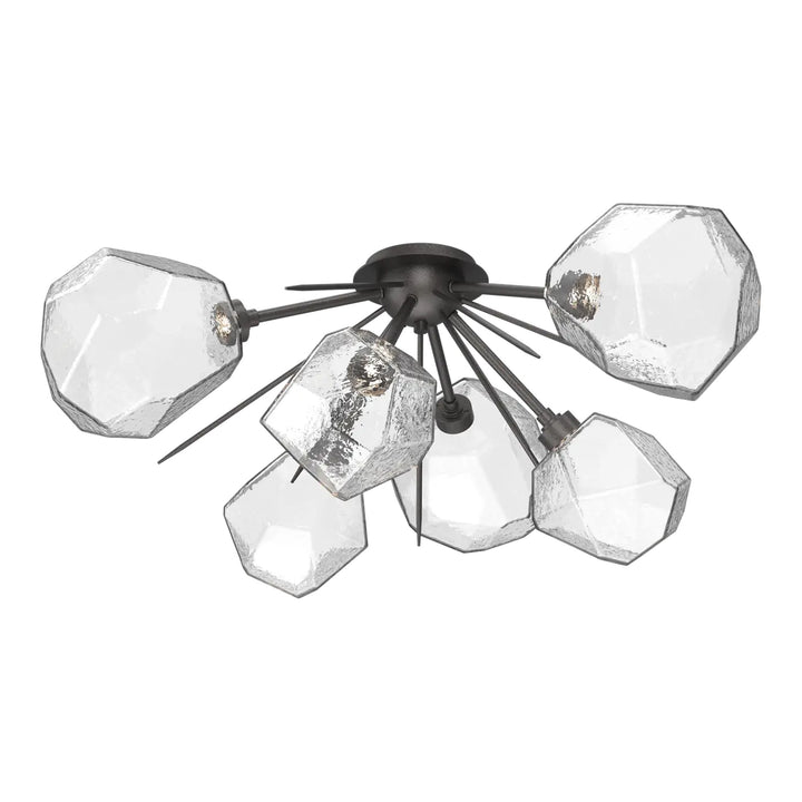 Gem Half Starburst Flush Mount by Hammerton Studio in Graphite with Clear glass