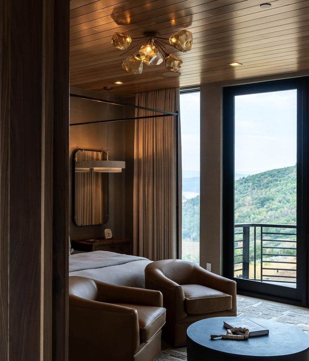 Gem Half Starburst Flush Mount by Hammerton Studio in a styled interior