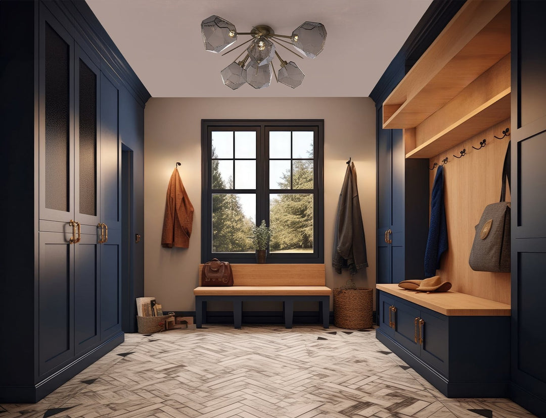 Gem Half Starburst Flush Mount by Hammerton Studio in a styled interior