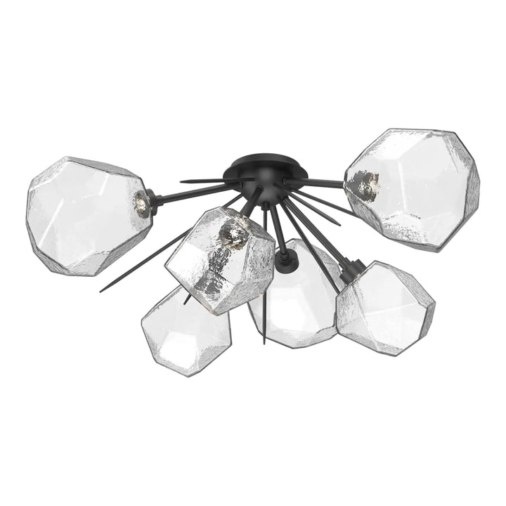 Gem Half Starburst Flush Mount by Hammerton Studio in Matte Black with Clear glass