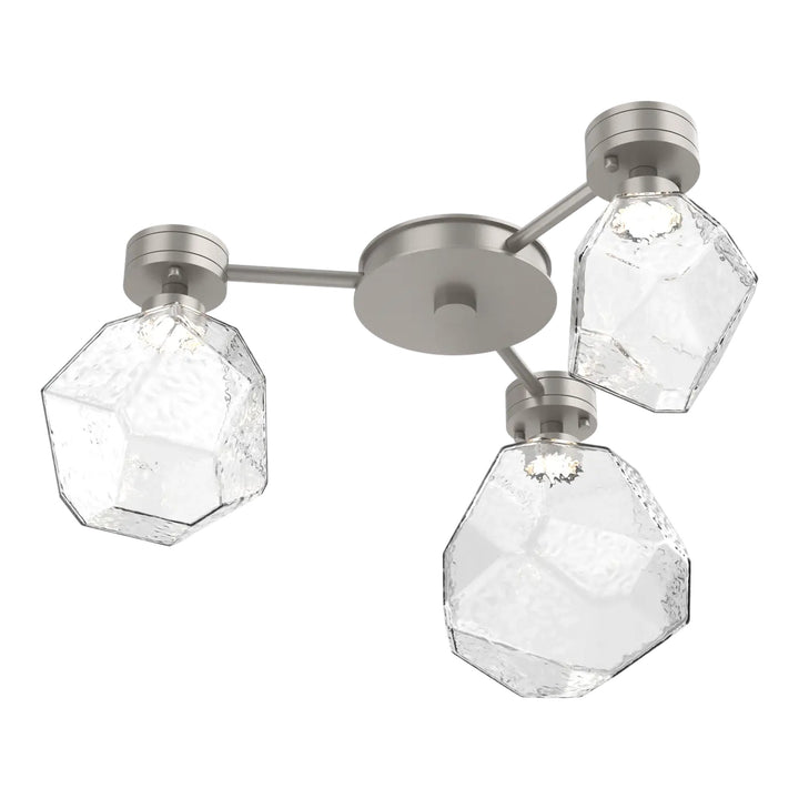 Gem Hub &amp; Spoke by Hammerton Studio in Beige Silver with Clear glass (3 Lights)