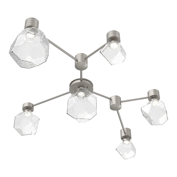 Gem Hub &amp; Spoke by Hammerton Studio in Beige Silver with Clear glass (6 Light Linear)
