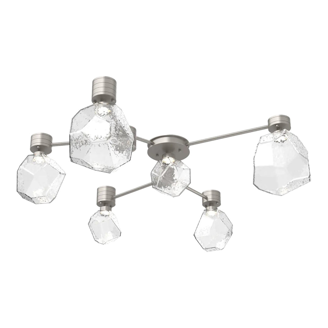 Gem Hub &amp; Spoke by Hammerton Studio in Beige Silver with Clear glass (6 Light Round)