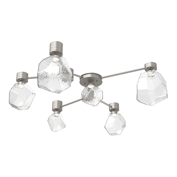 Gem Hub &amp; Spoke by Hammerton Studio in Beige Silver with Clear glass (6 Light Round)