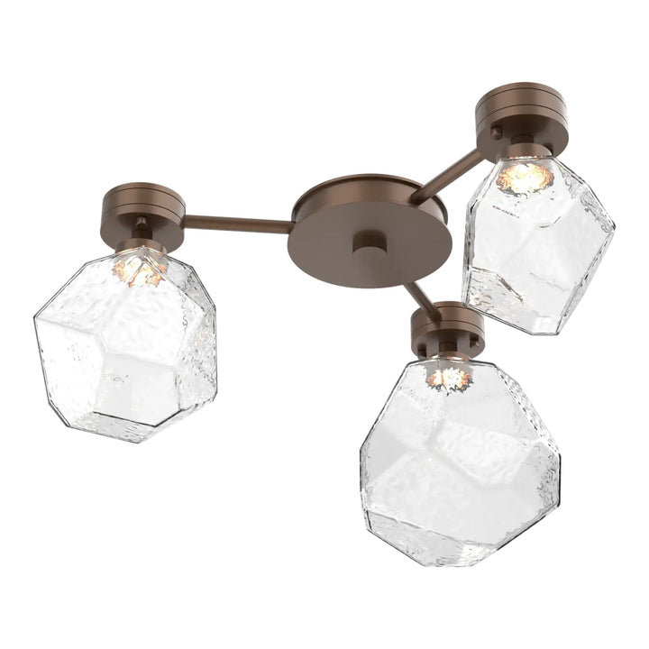 Gem Hub &amp; Spoke by Hammerton Studio in Burnished Bronze with Clear glass (3 Lights)
