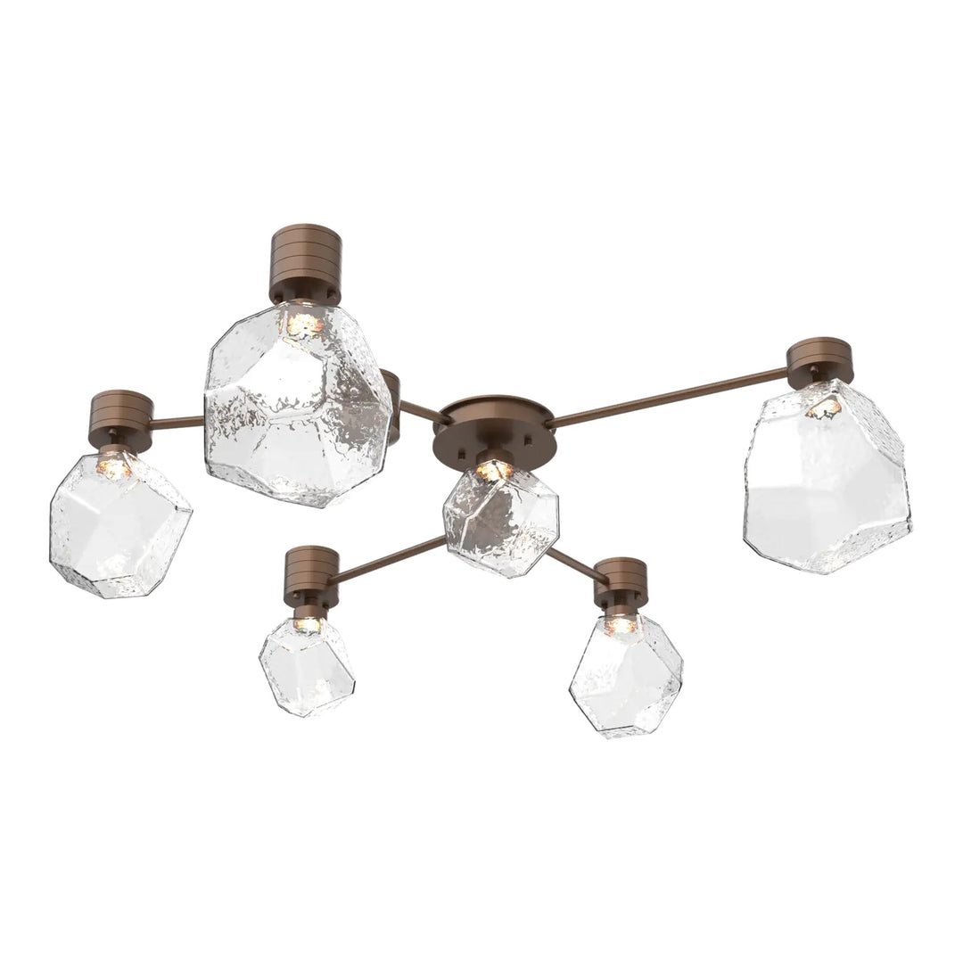Gem Hub &amp; Spoke by Hammerton Studio in Burnished Bronze with Clear glass (6 Light Round)